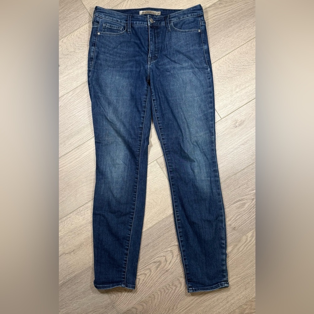 Athleta sculptek womens jeans size 6 medium wash skinny jean stretchy